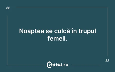 Noaptea se culcă în trupul femeii.
