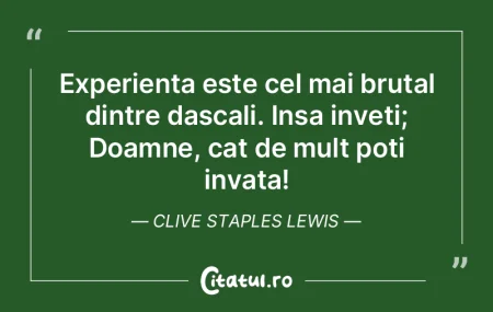 Experienta este cel mai brutal dintre da... Experienta este cel mai brutal dintre da...