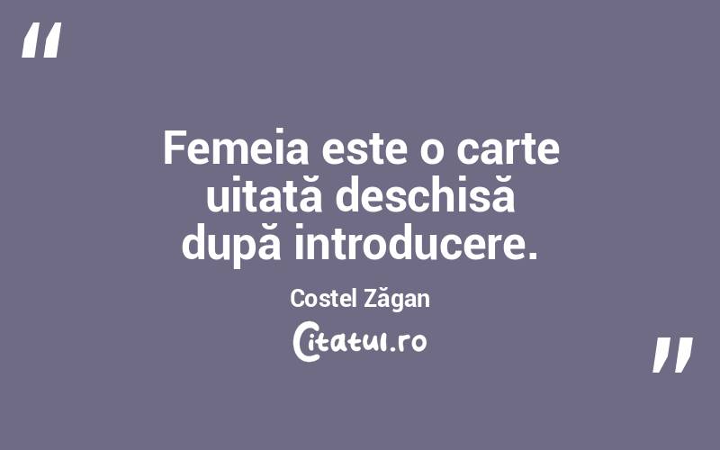 Femeia este o carte uitată deschisă după introducere. Costel Zăgan