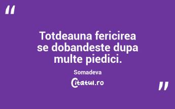 Totdeauna fericirea se dobandeste dupa multe piedici. Somadeva...