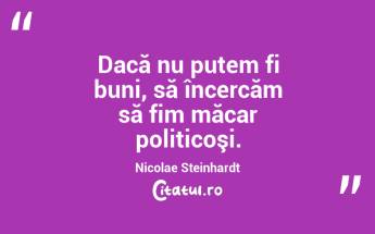 Dacă nu putem fi buni, să încercăm să fim măcar politicoşi. Nicolae Steinhardt...
