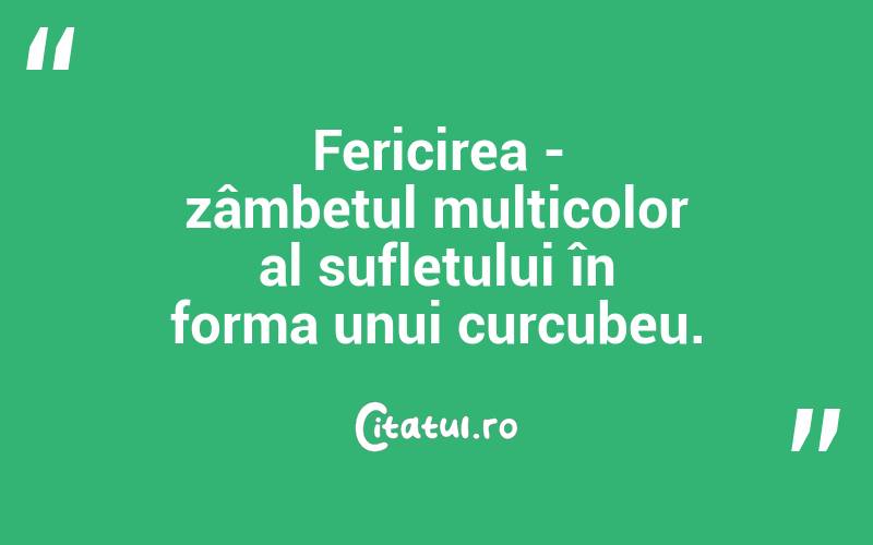Fericirea - zâmbetul multicolor al sufletului în forma unui curcubeu.