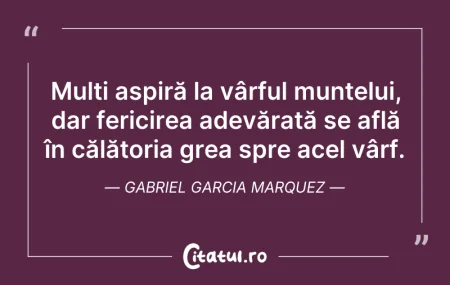 Citeste si: Mulți aspiră la vârful muntelui, dar fer...
