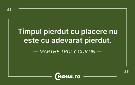 Timpul pierdut cu placere nu este cu ade...