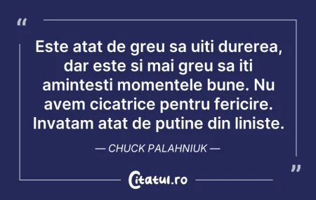 Este atat de greu sa uiti durerea, dar e...