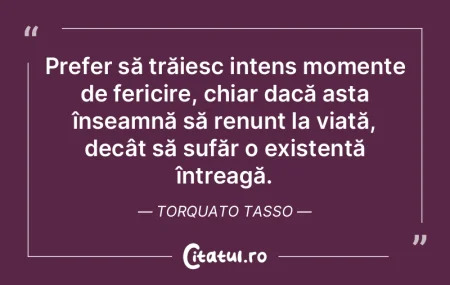 Prefer să trăiesc intens momente de fe...