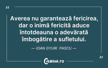 Citeste si: Averea nu garantează fericirea, dar o in...