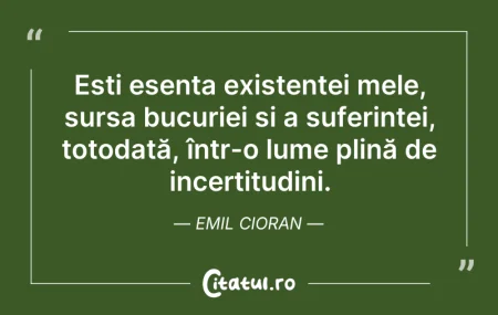 Citeste si: Ești esența existenței mele, sursa bucur...