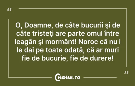 Citeste si: O, Doamne, de câte bucurii şi de câte tr...
