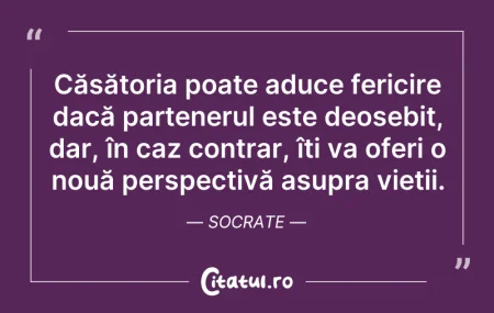 Citeste si: Căsătoria poate aduce fericire dacă part...