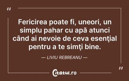 Citeste si: Fericirea poate fi, uneori, un simplu pa...