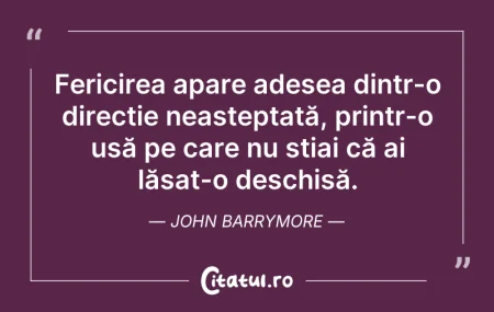 Citeste si: Fericirea apare adesea dintr-o direcție ...
