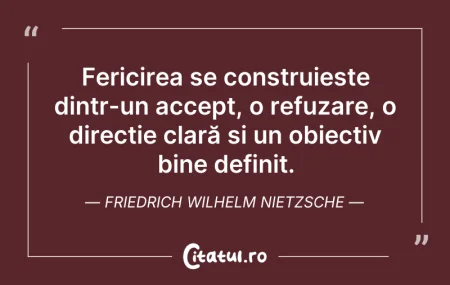 Citeste si: Fericirea se construiește dintr-un accep...