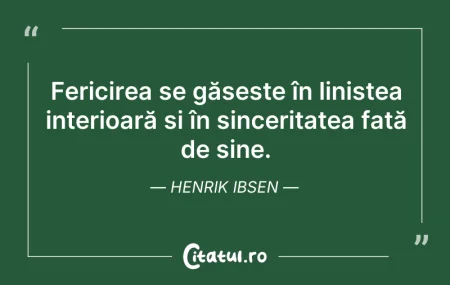 Fericirea se găsește în liniștea int...