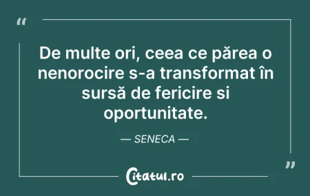 Citeste si: De multe ori, ceea ce părea o nenorocire...