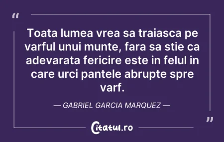 Toata lumea vrea sa traiasca pe varful u...