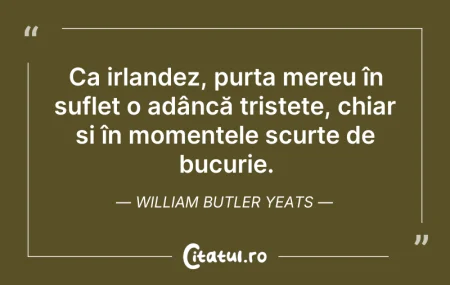 Citeste si: Ca irlandez, purta mereu în suflet o adâ...