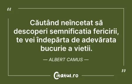 Citeste si: Căutând neîncetat să descoperi semnifica...