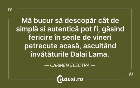 Citeste si: Mă bucur să descopăr cât de simplă și au...