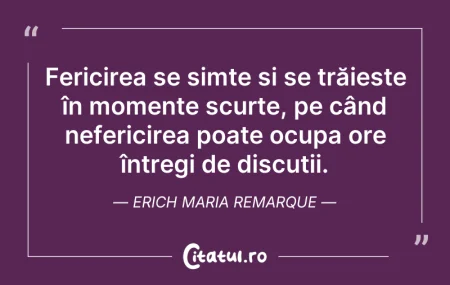 Citeste si: Fericirea se simte și se trăiește în mom...