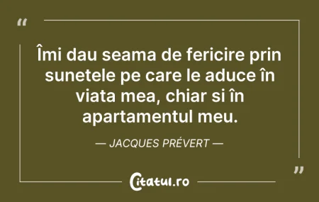 Citeste si: Îmi dau seama de fericire prin sunetele ...