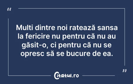 Mulți dintre noi ratează șansa la fer... Mulți dintre noi ratează șansa la fer...