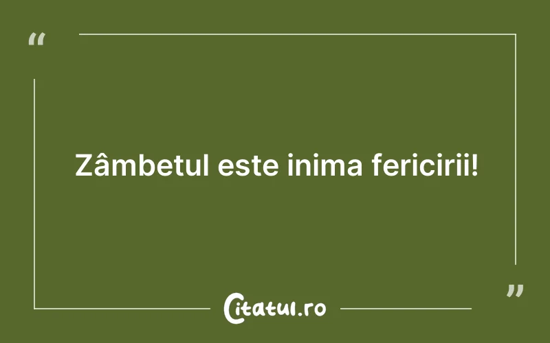 Zâmbetul este inima fericirii!