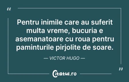 Citeste si: Pentru inimile care au suferit multa vre...