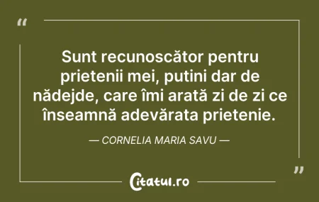 Citeste si: Sunt recunoscător pentru prietenii mei, ...