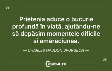 Citeste si: Prietenia aduce o bucurie profundă în vi...
