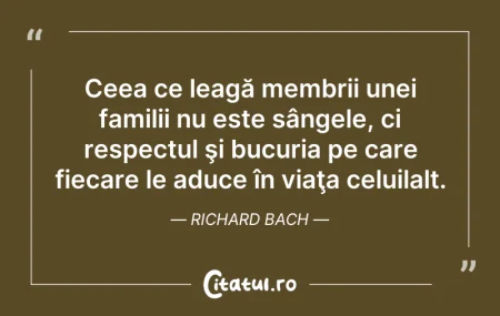 Citeste si: Ceea ce leagă membrii unei familii nu es...