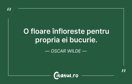 Citeste si: O floare înflorește pentru propria ei bu...