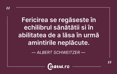 Fericirea se regăsește în echilibrul ...