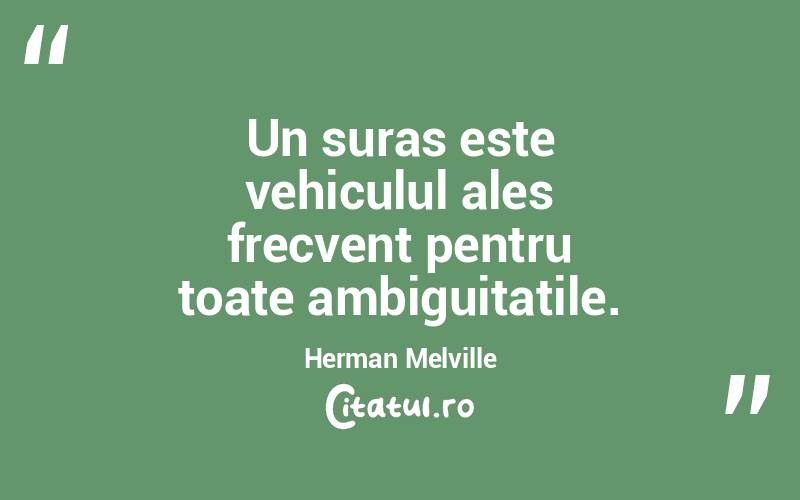 Un suras este vehiculul ales frecvent pentru toate ambiguitatile. Herman Melville