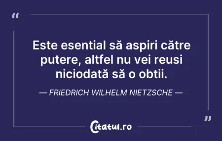 Este esențial să aspiri către putere,... Este esențial să aspiri către putere,...