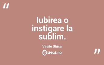 Iubirea o instigare la sublim. Vasile Ghica...