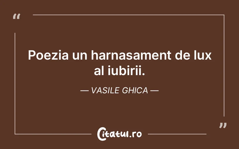 Poezia un harnasament de lux al iubirii. Vasile Ghica