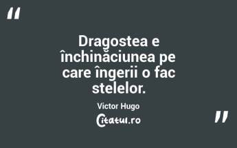 Dragostea e închinăciunea pe care îngerii o fac stelelor. Victor Hugo...
