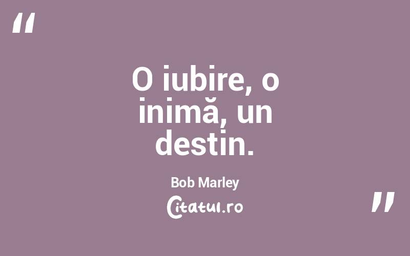  O iubire, o inimă, un destin. Bob Marley
