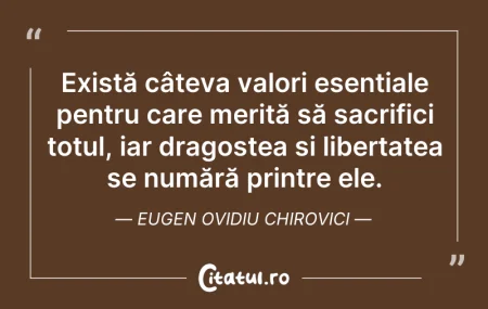 Există câteva valori esențiale pentru... Există câteva valori esențiale pentru...