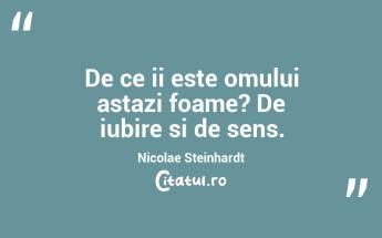 De ce ii este omului astazi foame? De iubire si de sens. Nicolae Steinhardt...