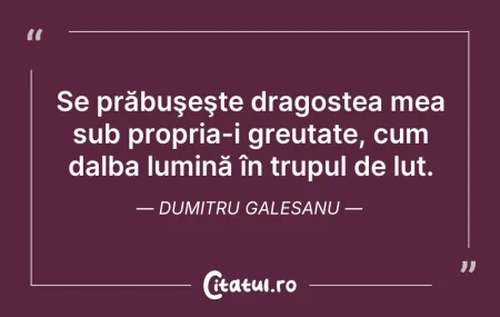 Se prăbuşeşte dragostea mea sub propr... Se prăbuşeşte dragostea mea sub propr...