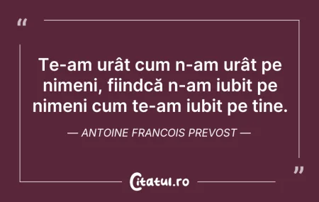 Citeste si: Te-am urât cum n-am urât pe nimeni, fiin...