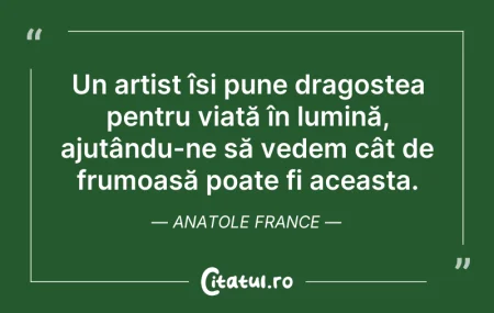 Citeste si: Un artist își pune dragostea pentru viaț...