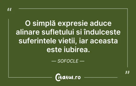 Citeste si: O simplă expresie aduce alinare sufletul...