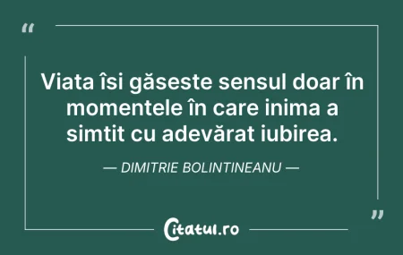 Citeste si: Viața își găsește sensul doar în momente...