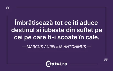 Citeste si: Îmbrățișează tot ce îți aduce destinul ș...