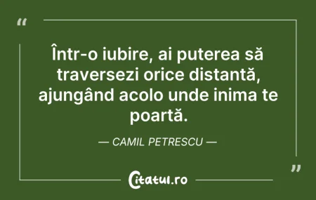 Citeste si: Într-o iubire, ai puterea să traversezi ...