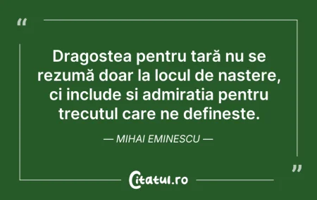 Citeste si: Dragostea pentru țară nu se rezumă doar ...