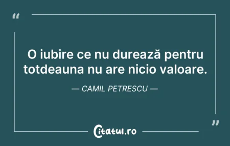 Citeste si: O iubire ce nu durează pentru totdeauna ...
